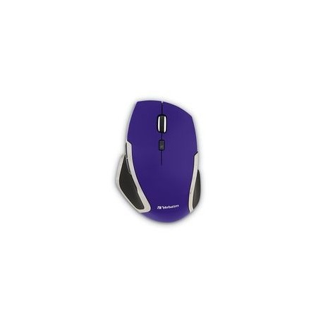 Mouse Verbatim Deluxe LED Azul con 6 Botones, Inalámbrico, Morado