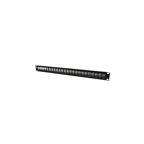 3M Panel de Parcheo Vacío para Rack de 19, Cat6, RJ-45, 24 Puertos, Negro