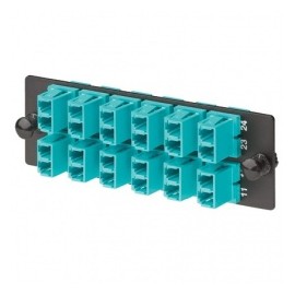 Panduit Panel de 12 Adaptadores de Fibra Óptica LC 10Gig Dúplex Multimodo, Negro