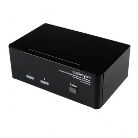 StarTech.com Switch KVM de 2 Puertos Doble Monitor DVI VGA con Audio y USB