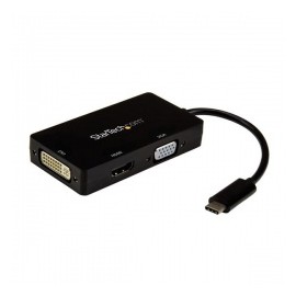 StarTech.com Adaptador Multipuertos USB-C Macho - HDMI-DVI-VGA Hembra, Negro