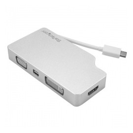 StarTech.com Adaptador 4 en 1 de Audio y Video para Viajes, USB-C a VGA, DVI, HDMI o mini DispayPort
