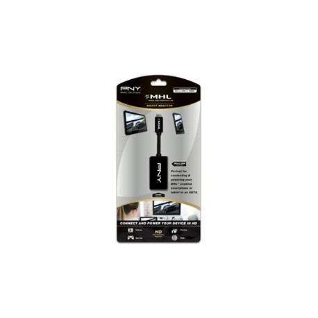 PNY Adaptador USB Micro-B - HDMI Hembra, Negro