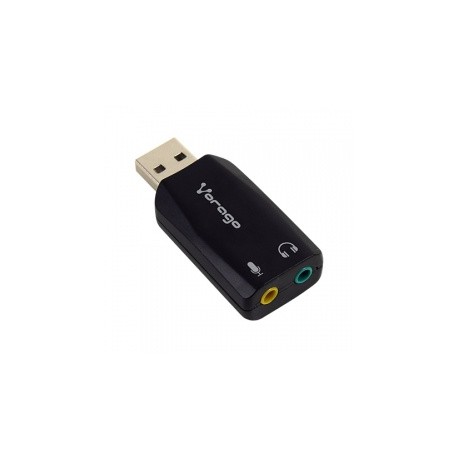 Vorago Adaptador USB 2.0 Macho - 2x 3.5mm Hembra, Negro