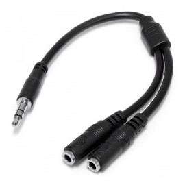 StarTech.com Adaptador Mini-Jack 3.5mm 3-pin Macho - 2x Mini-Jack 3-pin Hembra, 20cm