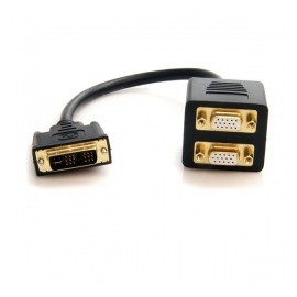 StarTech.com Adaptador DVI Macho - 2x VGA Hembra, 30cm, Negro