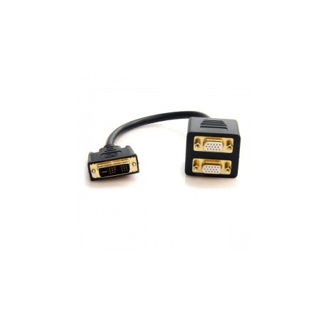 StarTech.com Adaptador DVI Macho - 2x VGA Hembra, 30cm, Negro