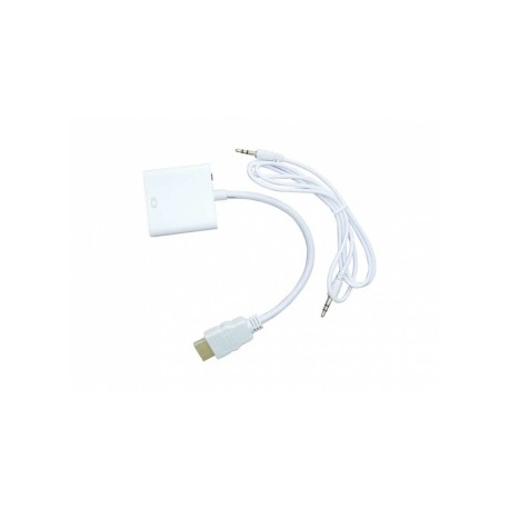 Naceb Adaptador HDMI Macho - VGA Hembra, Blanco