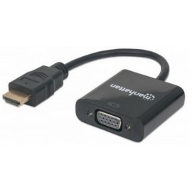 Manhattan Convertidor HDMI Macho - VGA Hembra, Negro