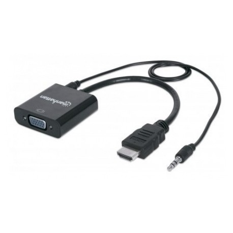 Manhattan Convertidor HDMI Macho - VGA Hembra, Negro