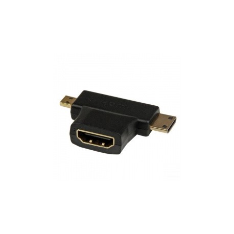 StarTech.com Adaptador en T HDMI Hembra - Mini HDMI o Micro HDMI Macho, Negro