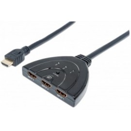 Manhattan Switch HDMI 1.3 de 3 Puertos, 3x HDMI Hembra - 1x HDMI Macho, Negro