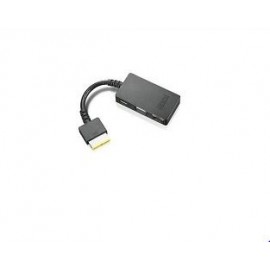 Lenovo Adaptador 3 en 1 RJ-45 VGA DC para ThinkPad Onelink, Negro