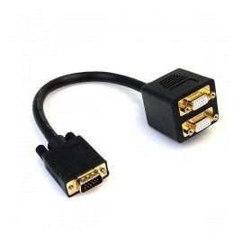 StarTech.com Adaptador VGA Macho - 2x VGA Hembra, 30cm, Negro