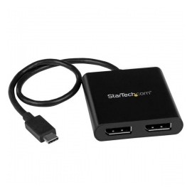 StarTech.com Divisor Multiplicador USB C - DisplayPort, 2 Puertos, Negro