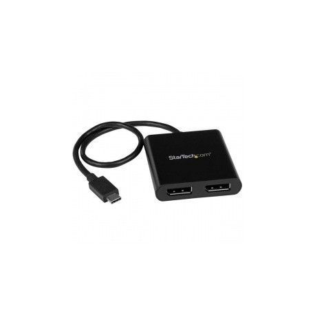 StarTech.com Divisor Multiplicador USB C - DisplayPort, 2 Puertos, Negro