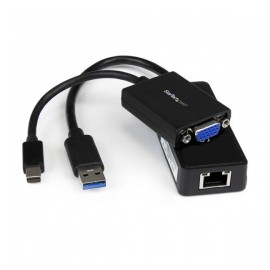 StarTech.com Kit de Adaptadores Mini DisplayPort, USB 3.0 - VGA, Gigabit Ethernet, Negro