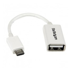 StarTech.com Cable Adaptador Micro USB Macho - USB OTG Hembra, 12cm, Blanco