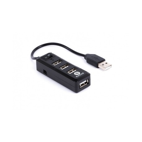 Naceb Hub USB 2.0, 4 Puertos, Negro