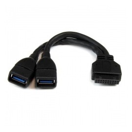 StarTech.com Adaptador IDC Hembra - 2x USB 3.0 A Hembra, 15cm, Negro
