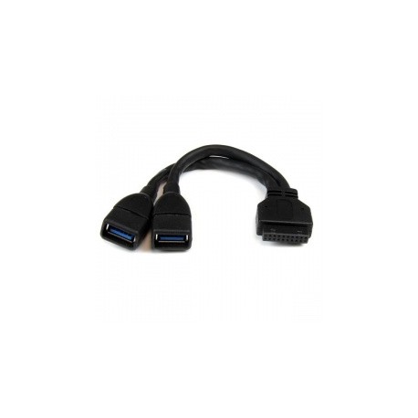 StarTech.com Adaptador IDC Hembra - 2x USB 3.0 A Hembra, 15cm, Negro