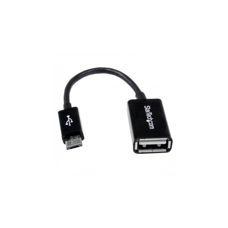 StarTech.com Cable Adaptador micro USB Macho - USB A Hembra, 12cm, Negro