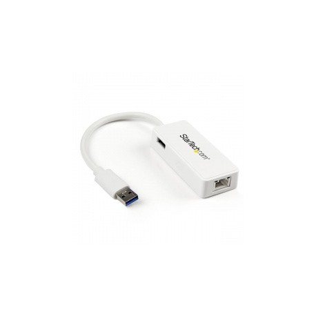 StarTech.com Tarjeta Ethernet Externa USB 3.0 con Hub, Alámbrico, 1x RJ-45, Blanco