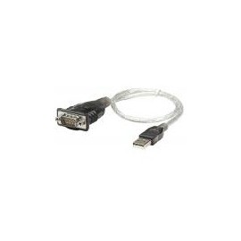 Manhattan Adaptador USB A - Serial RS-232, 0.45 Metros, Transparente