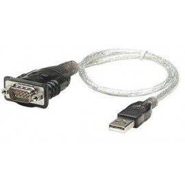 Manhattan Adaptador RS-232 Macho - USB Macho, 45cm, Transparente