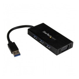 StarTech.com Adaptador de Video Externo Multimonitor USB 3.0 - VGA con Hub Concentrador USB de 3 Puertos