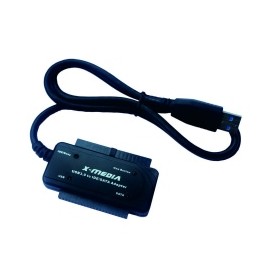 X-Media Adaptador USB 3.0 Macho - IDE SATA, 5 Gbits, Negro