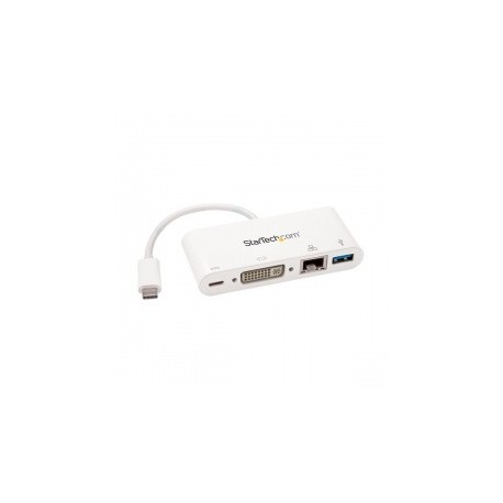 StarTech.com Hub Concentrador USB 3.0 de 1 Puerto, 1x RJ-45, 1x DVI-I, 5000 Gbits, Blanco