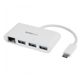 StarTech.com Hub USB 3.0, 3 Puertos USB-C, Ethernet Gigabit, 1000 Mbit