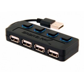 Sabrent Hub USB 2.0 con Switches, 4 Puertos, 480 Gbit/s, Negro