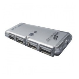 X-Media HUB USB 2.0, 4 Puertos, 480 Mbits, Gris