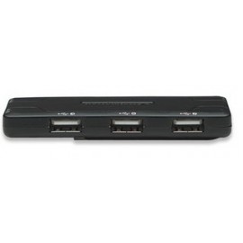 Manhattan Hub USB 2.0 de Alta Velocidad de Bolsillo, 7 Puertos, 480 Mbits, Negro