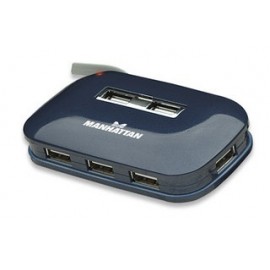 Manhattan Hub USB 2.0, 7 Puertos, 480 Mbit/s, con Fuente