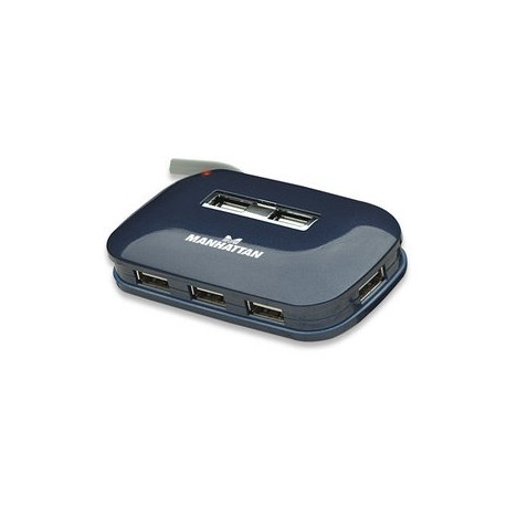 Manhattan Hub USB 2.0, 7 Puertos, 480 Mbit/s, con Fuente