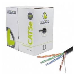 Logico Bobina de Cable Cat5e UTP, 305 Metros, Negro