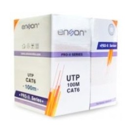 Enson Bobina de Cable Cat6 UTP, 100 Metros, Gris