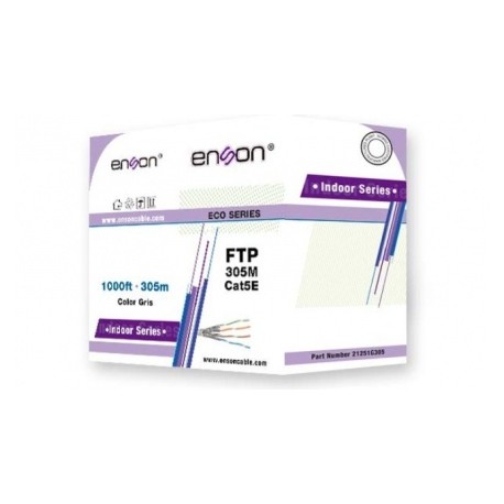 Enson Bobina de Cable Cat5e FTP, 305 Metros, Negro