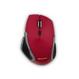 Mouse Verbatim Deluxe LED Azul con 6 Botones, Inalámbrico, Rojo