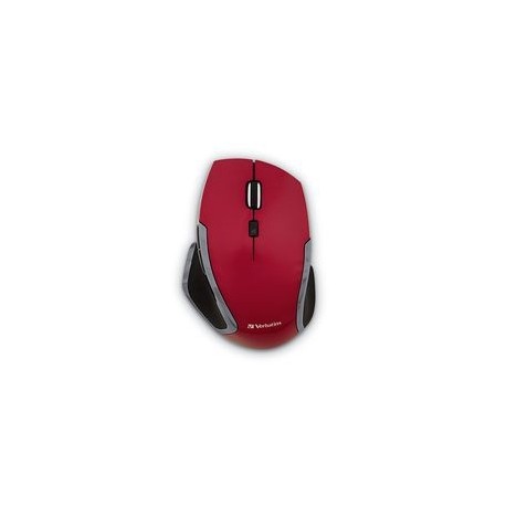 Mouse Verbatim Deluxe LED Azul con 6 Botones, Inalámbrico, Rojo