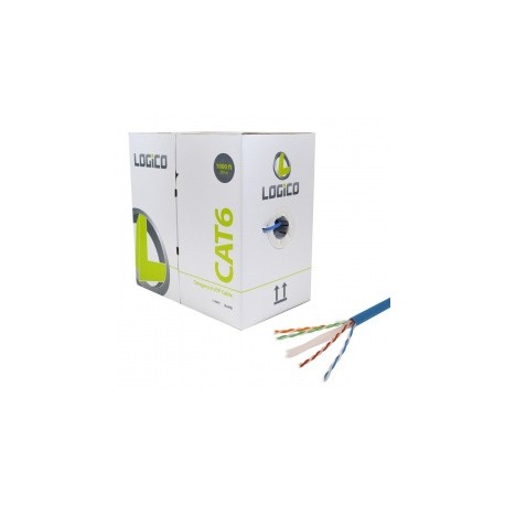 Logico Bobina de Cable Cat6 UTP, 305 Metros, Azul