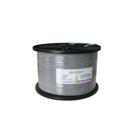 Enson Bobina de Cable Cat6 UTP, 305 Metros, Gris