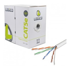 Logico Bobina de Cable Cat5e UTP, 305 Metros, Blanco