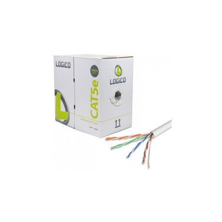 Logico Bobina de Cable Cat5e UTP, 305 Metros, Blanco