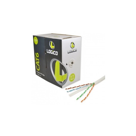 Logico Bobina de Cable Cat6 UTP C6EU2802, 305 Metros, Blanco