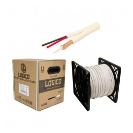 Logico Bobina de Cable Coaxial COX5103, 152 Metros, Blanco