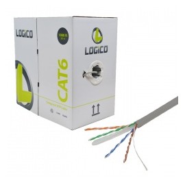 Logico Bobina de Cable Cat6 UTP, 305 Metros, Gris